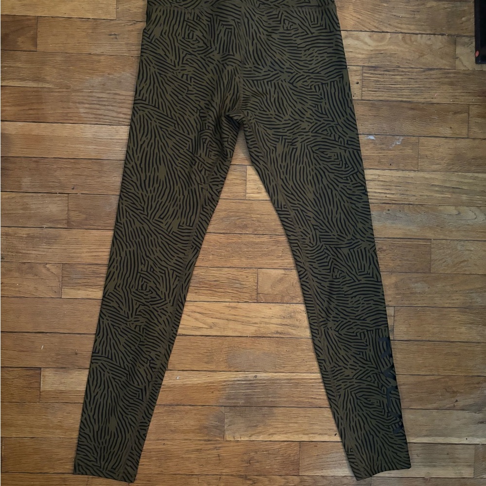 RVCA Olive and Black Patterned Leggings